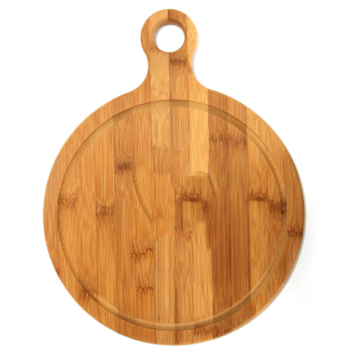 Platou din bambus rotund cu maner RAKI 30,5cm