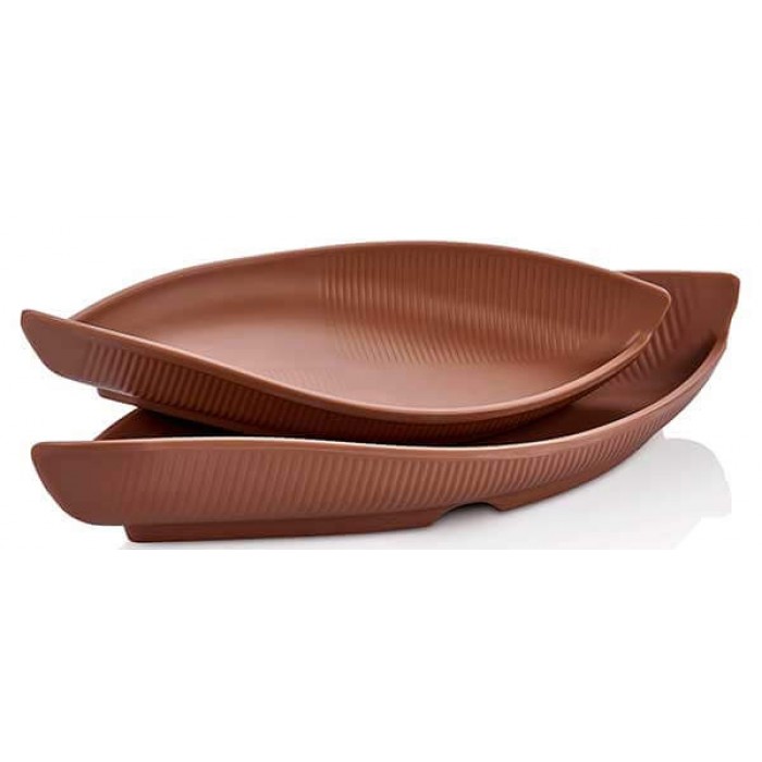 Platou servire RAKI TERRA GONDOLA, 35,6x15,8xh5,9cm, melamina, cappuccino