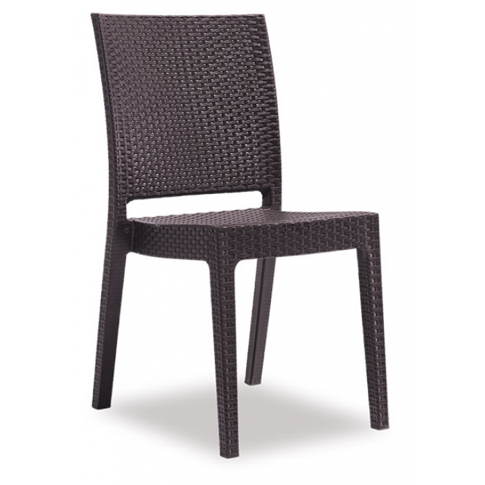 Set exterior CULINARO JURI imitatie ratan, masa patrata 90x90x75cm, 4 scaune 59x44xH88cm polipropilena/fibra sticla maro