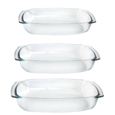 Set tavi yena sticla termorezistenta WOL, 3 piese, 3,6l, 2,3l si 1,4l