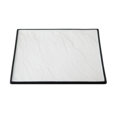 Farfurie portelan 30x30cm CULINARO BUFFET patrata cu margine neagra mata