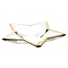 Platou forma stea VIDIVI STELLA sticla temperata cant auriu 35xh5,5cm