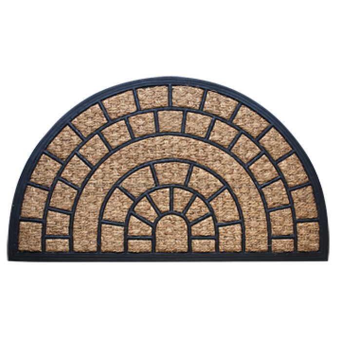 Covoras intrare RAKI semirotund, din cauciuc si fibra nuca de cocos 75x45cm