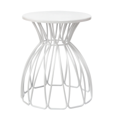 Stand metalic pentru expunere bufet, RAKI, D20xh25cm, alb