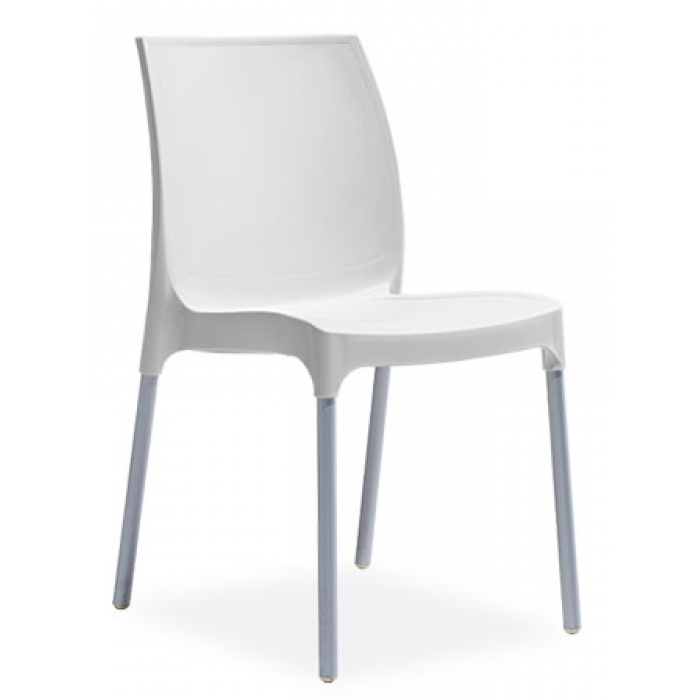 Set 4 scaune pentru curte CULINARO SUNNY culoare alba D58xH82xW42xSH45cm 