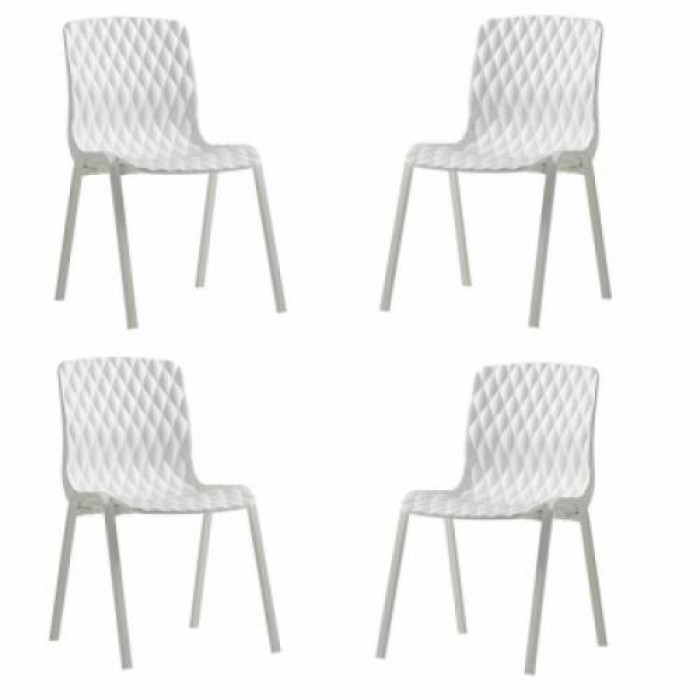 Set 4 scaune bucatarie CULINARO ROYAL culoare alb 52x50xH83cm polipropilena/fibra sticla