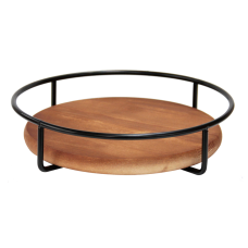 Stand prezentare bufet rotund, metal/lemn, RAKI, D25xh6cm