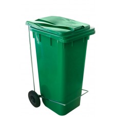 Pubela de gunoi RAKI ICIKALA cu pedala si roti 120lt 60x45,5x95,5cm verde