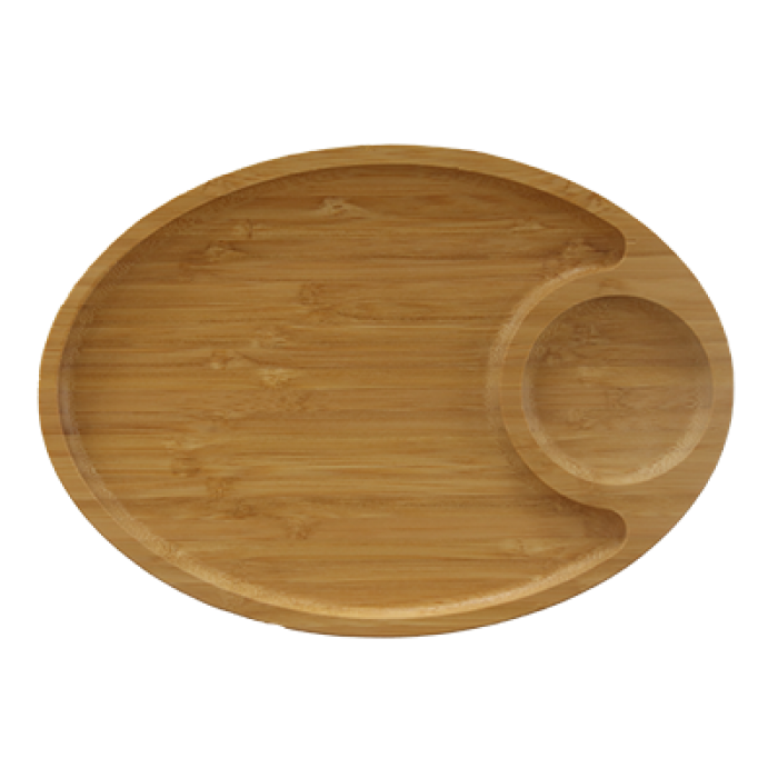 Platou bambus oval RAKI 28x20x2,1cm pentru prezentare, servire