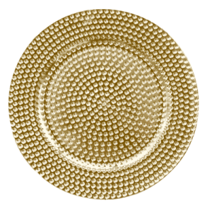 Farfurie decorativa 33cm RAKI CHARM, polipropilena, decor auriu