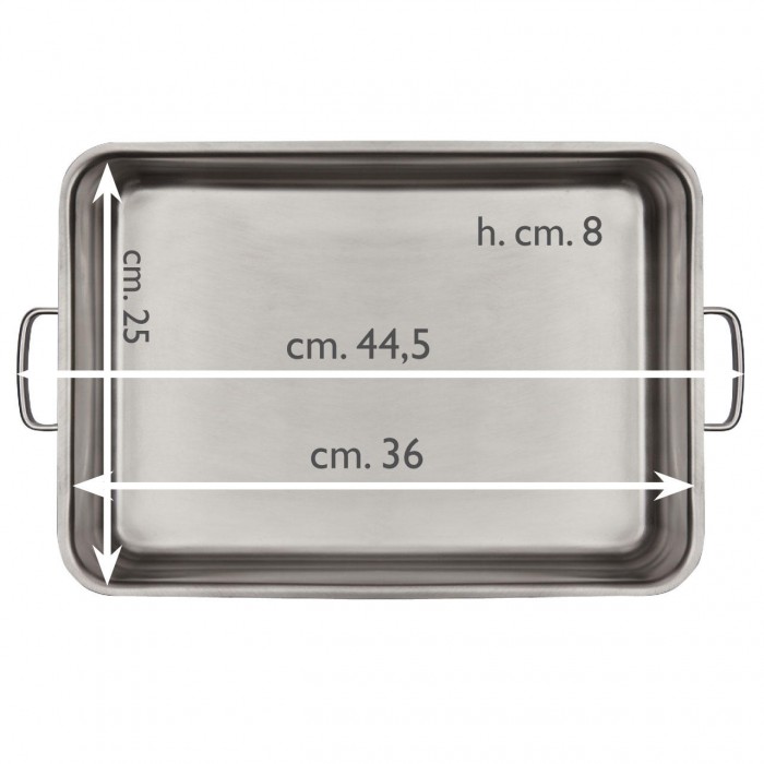 Set tava cu manere si capac, din inox INOXRIV PREMIUM 36x25xh8cm