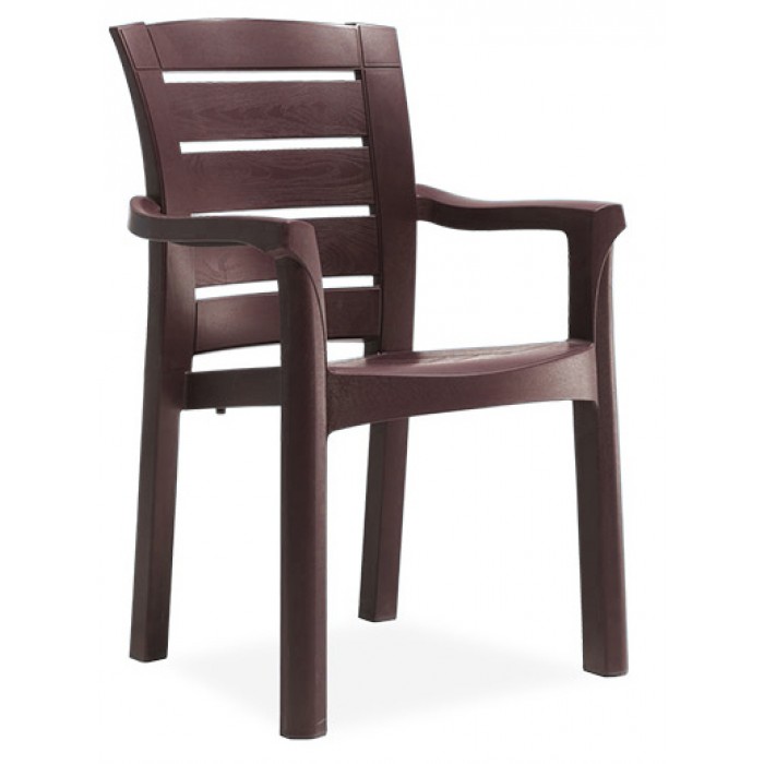 Set exterior gradina CULINARO PARNU, masa patrata 90x90x75cm, 4 scaune D60xH90xW57xSH45cm polipropilena/fibra sticla culoare maro, 4 perne scaun