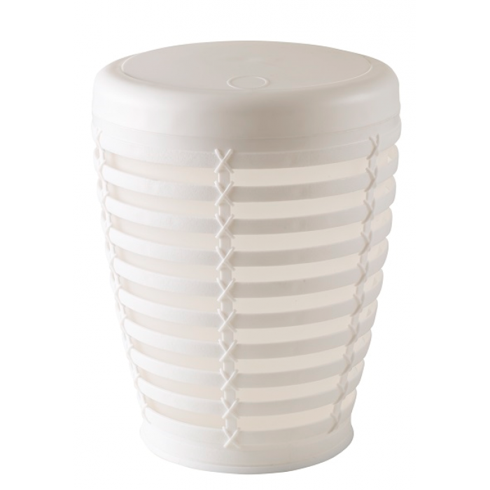 Cos baie cu capac batant PALM 7,5 l 23,5x30cm alb MN0137163