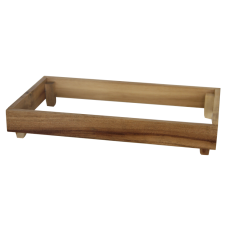 Suport din lemn salcam RAKI 34,5x19,6x5,5cm pentru platou ardezie 32,5x17,6cm