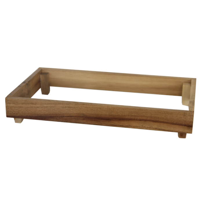 Suport din lemn salcam RAKI 34,5x19,6x5,5cm pentru platou ardezie 32,5x17,6cm