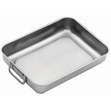 Tava inox cu manere, pentru cuptor INOXRIV STAR 40x32xh5,5cm