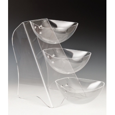 Display cu 3 boluri policarbonat RAKI, 47x25xh37cm