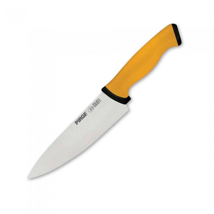 Cutitul bucatarului profesional, otel inoxidabil PIRGE DUO 19cm, maner galben