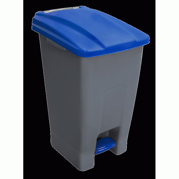 Cos gunoi ICIKALA PROFI pentru colectare selectiva cu pedala si roti 70L culoare albastra MN013334