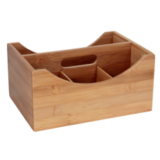Suport cu 4 compartimente din bambus RAKI oliviere, tacamuri si servetele 25x18xh12cm