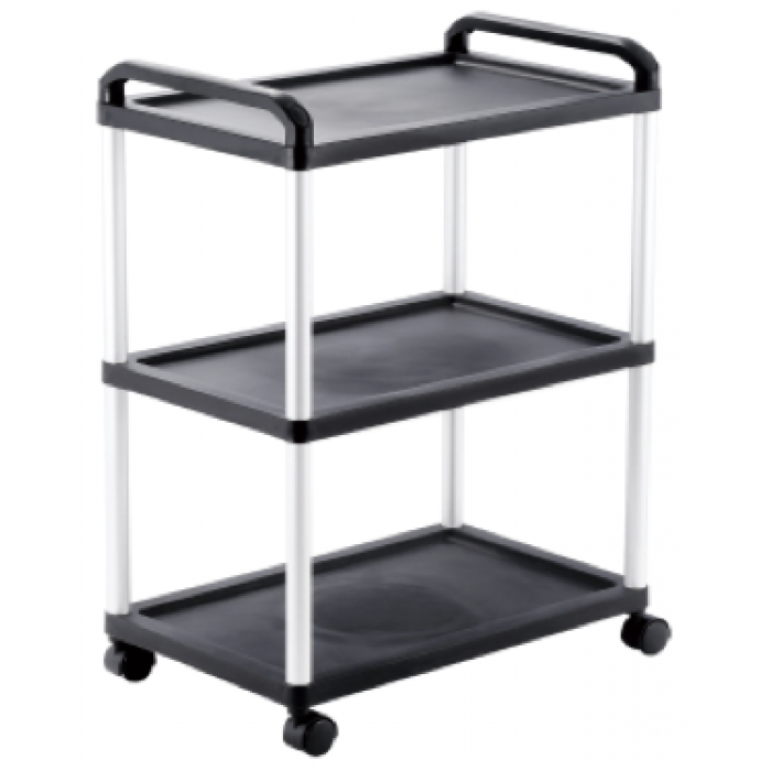 RAKI Carucior servire trei niveluri 50x31xh70cm negru