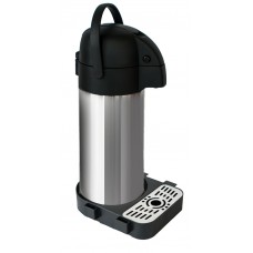 Termos cu pompa RAKI inox interior si exterior 3,5l D15,1xh41cm cu suport termos cu tava pentru picurare