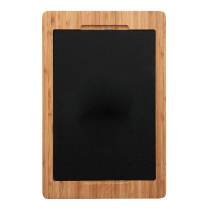 Platou ardezie cu suport bambus RAKI prezentare, servire 36x24x1,9cm