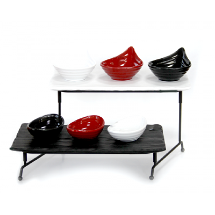 Stand metalic bufet pentru platouri si boluri, cu 2 niveluri, RAKI, 50x17,4xh16,5cm