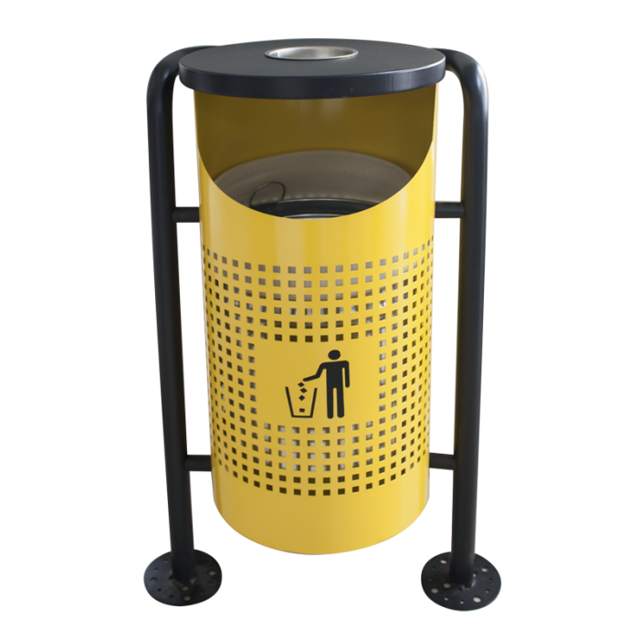 RAKI ICIKALA Cos de gunoi de exterior 36x36xh91cm galben