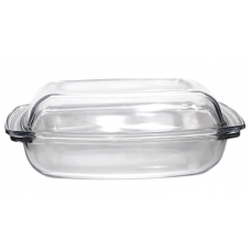 Vas yena dreptunghiular cu capac WOL sticla termorezistenta 4,1l 34,2x21,6xh16cm