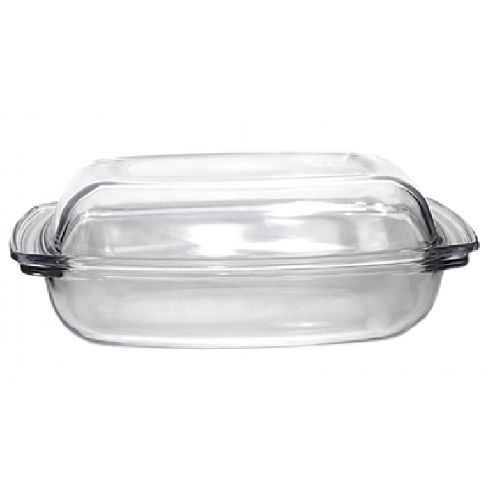 Vas yena dreptunghiular cu capac WOL sticla termorezistenta 4,1l 34,2x21,6xh16cm