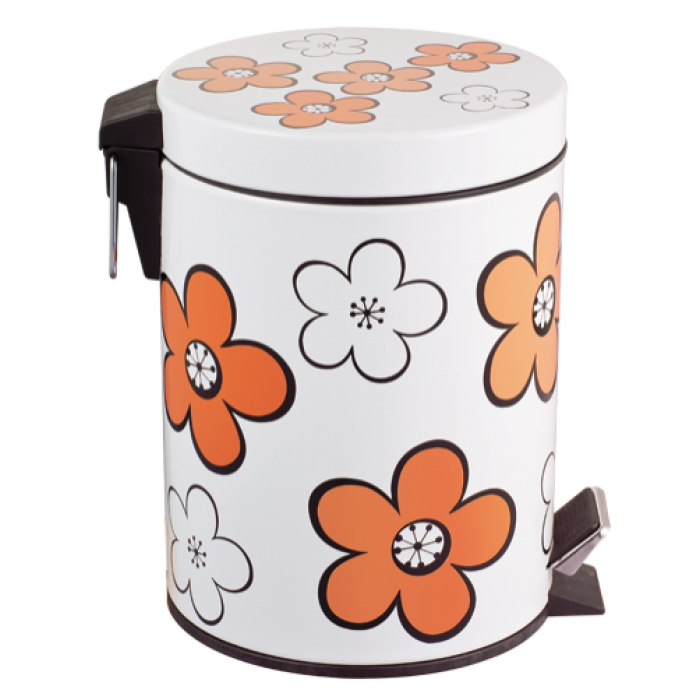 Cos gunoi cu pedala FLOWER 5L orange MN018581