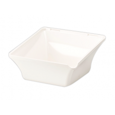 Bol oblic patrat melamina RAKI, 22x22xh8-11cm, alb