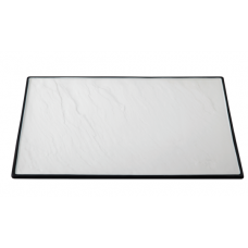 Farfurie portelan 46x26cm CULINARO BUFFET dreptunghiulara cu margine neagra mata