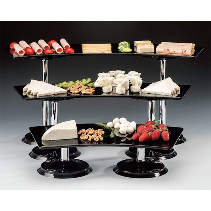 Suport din policarbonat pentru platouri RAKI, D16,5xh30cm, negru