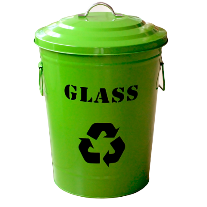 RAKI ICIKALA Cos gunoi metalic cu capac 24l 25x31x47cm colectare selectiva, verde