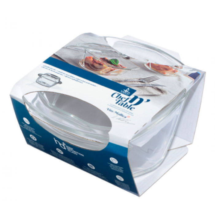 Vas yena VIDIVI CHEF N'TABLE cu capac sticla termorezistenta 17x15x10cm