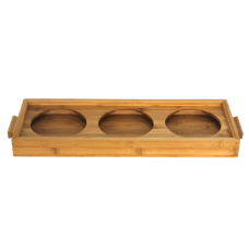 Suport bambus pentru 3 borcane RAKI 55x20xh5cm