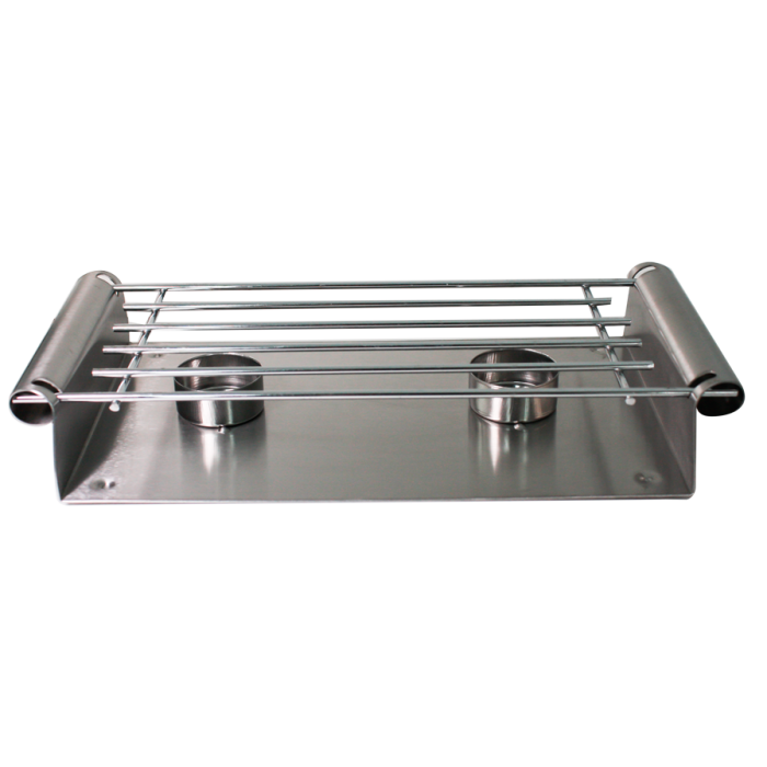 Incalzitor inox RAKI cu 2 suporturi combustibil, 30x15cm, PS033