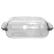 Vas yena cu capac WOL sticla termorezistenta 4,1l 34,2x21,5xh12,1cm, cu grill antiaderent si picurator