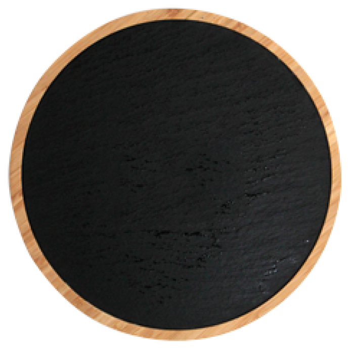 Platou bambus cu ardezie RAKI 21x1,9cm rotund pentru prezentare