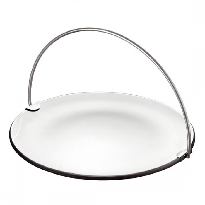 Platou din sticla temperata cu toarta metalica VIDIVI BANQUET 33xh20cm