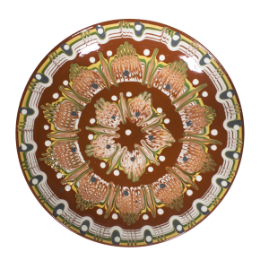 Farfurie ceramica RAKI 26cm TROIANSKA SARCA, pictata manual