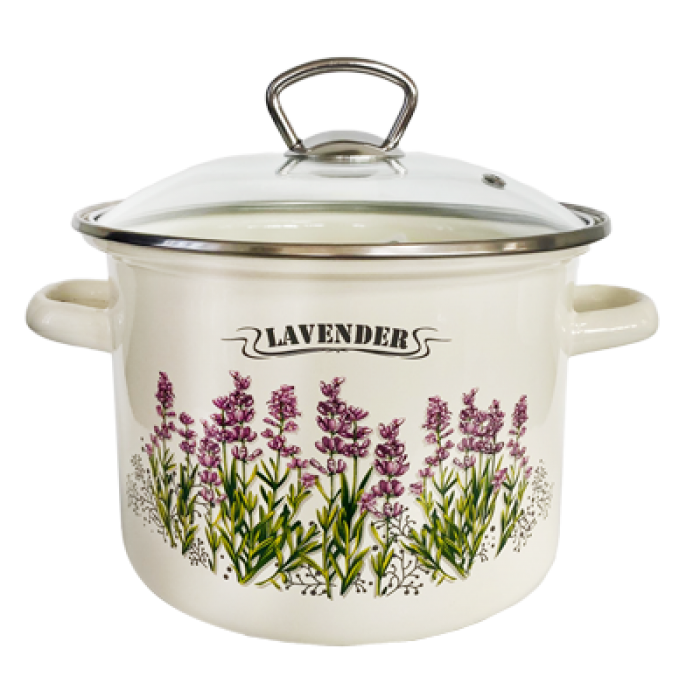 RAKI LAVANDA Oala emailata cu capac yena 3LT RAKI LAVANDA Oala emailata cu capac yena 3LT