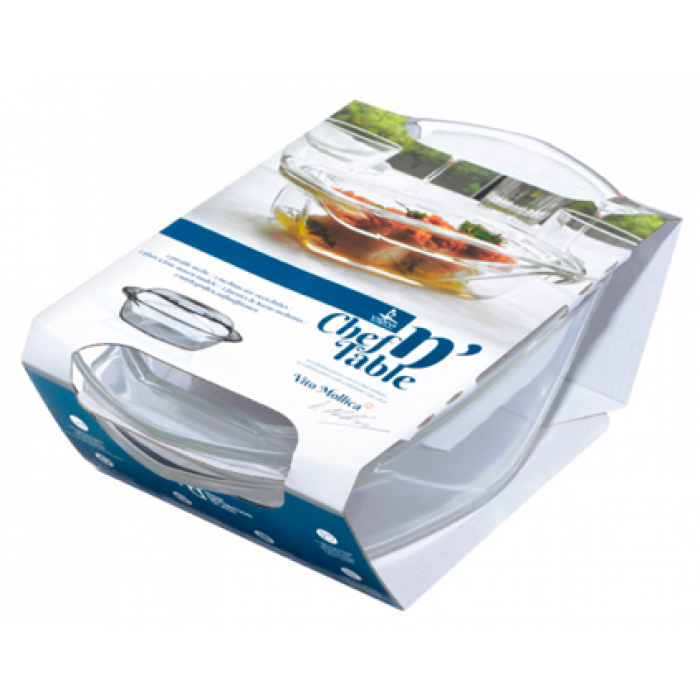 Vas yena VIDIVI CHEF N'TABLE cu capac sticla termorezistenta 25x16x10cm