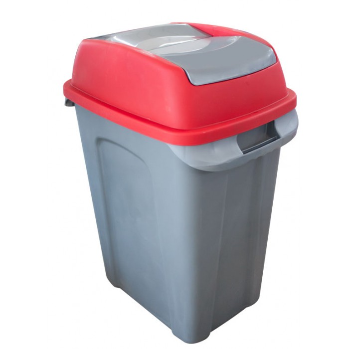 Pubela cu capac batant RAKI ICIKALA PROFI 70l culoare rosu