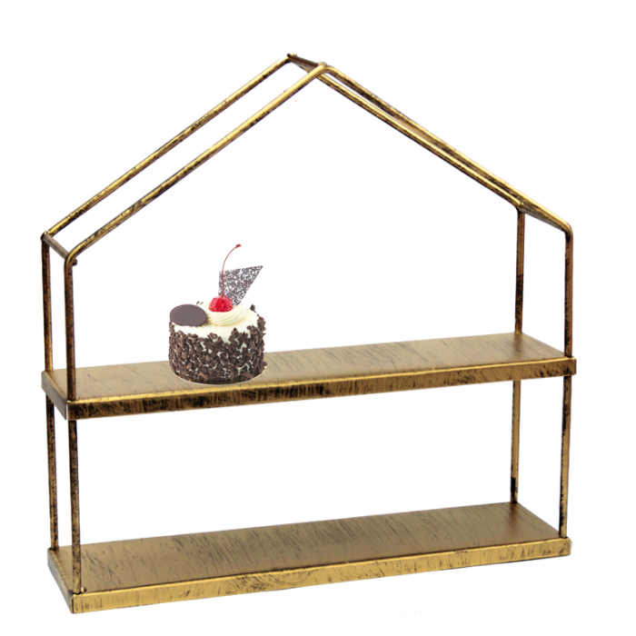 Stand metalic expunere briose, de tip casuta, RAKI, 30x8xh30cm, Gold