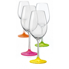 Set 4 pahare pentru vin BOHEMIA CRISTAL NEON FROZEN 350ml