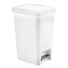 Cos gunoi cu pedala dreptunghiular RAKI SLIM 10lt alb MN0151375