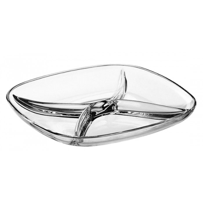 Platou cu 4 compartimente din sticla temperata VIDIVI FENICE 25x25xh3,4cm